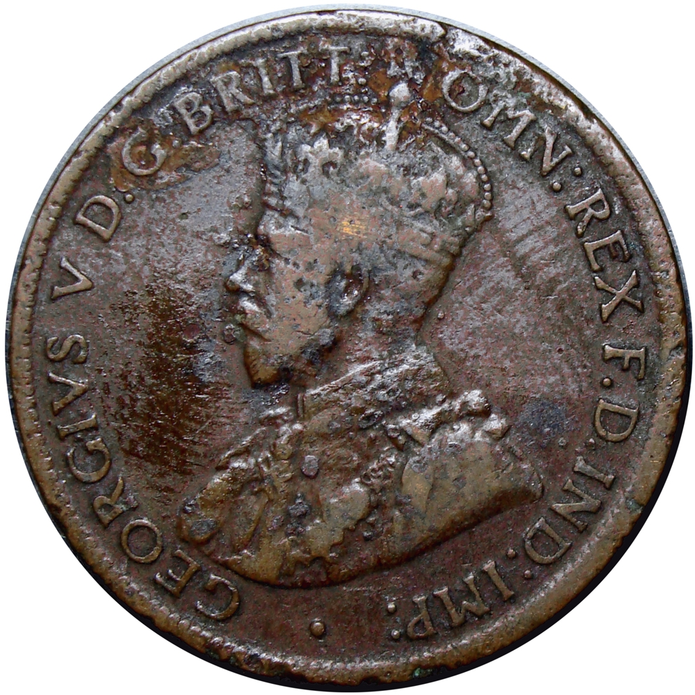 Australia Moneda de Bronce One Half Penny 1921 Jorge V  - Numisfila