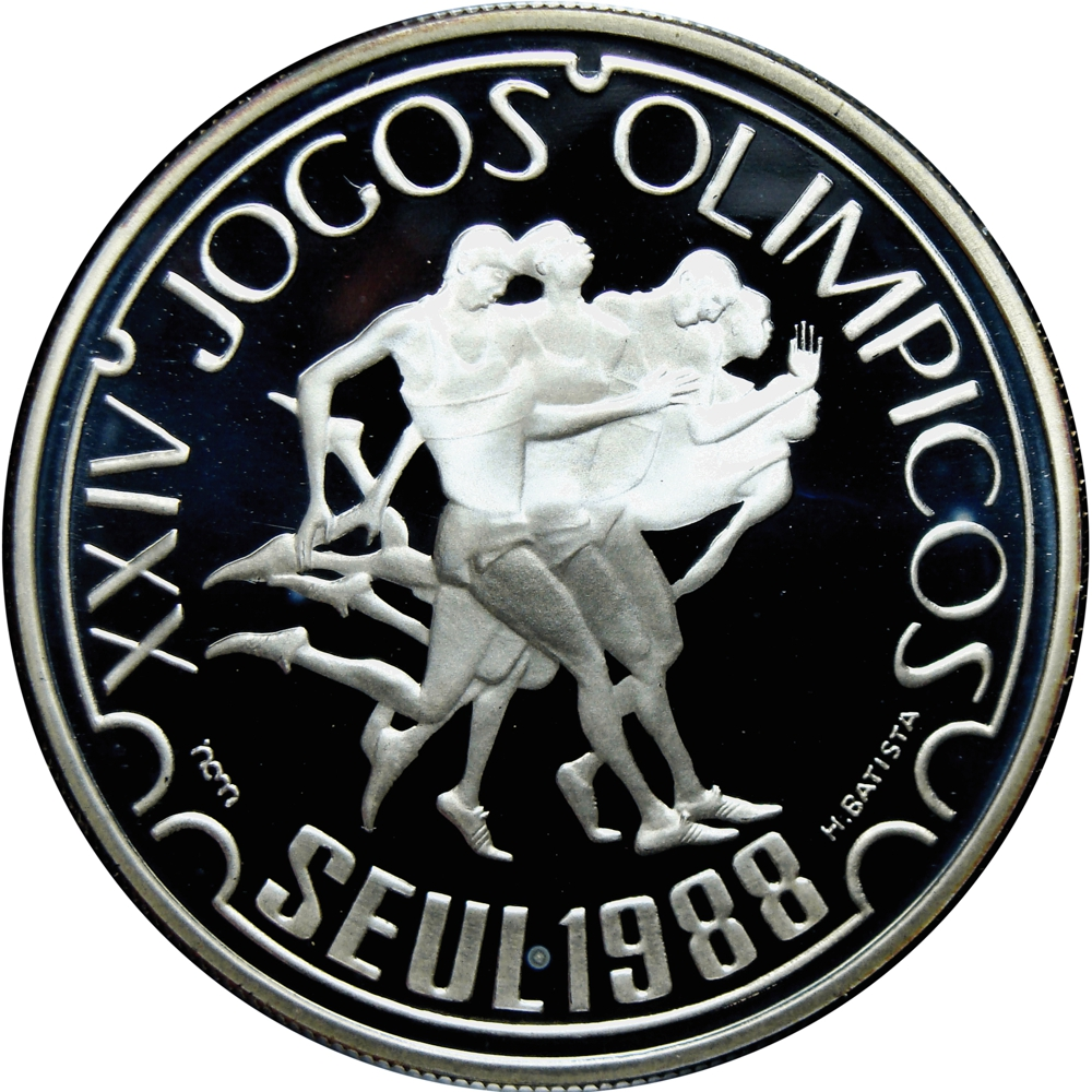 Portugal Moneda de Plata 250 Escudos 1988 Seúl Juegos Olímpicos  - Numisfila