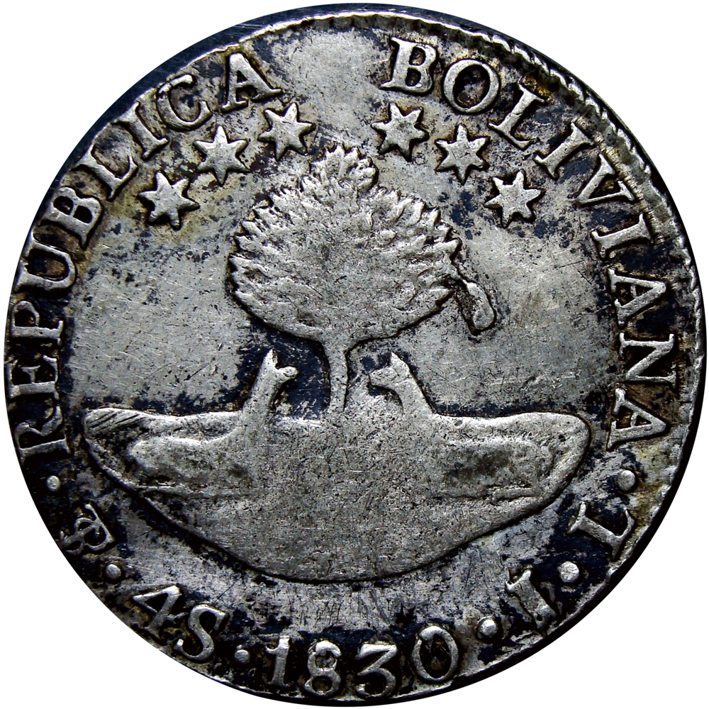 Bolivia Moneda de Plata Potosí 4 Soles 1830 Potosí JL  - Numisfila