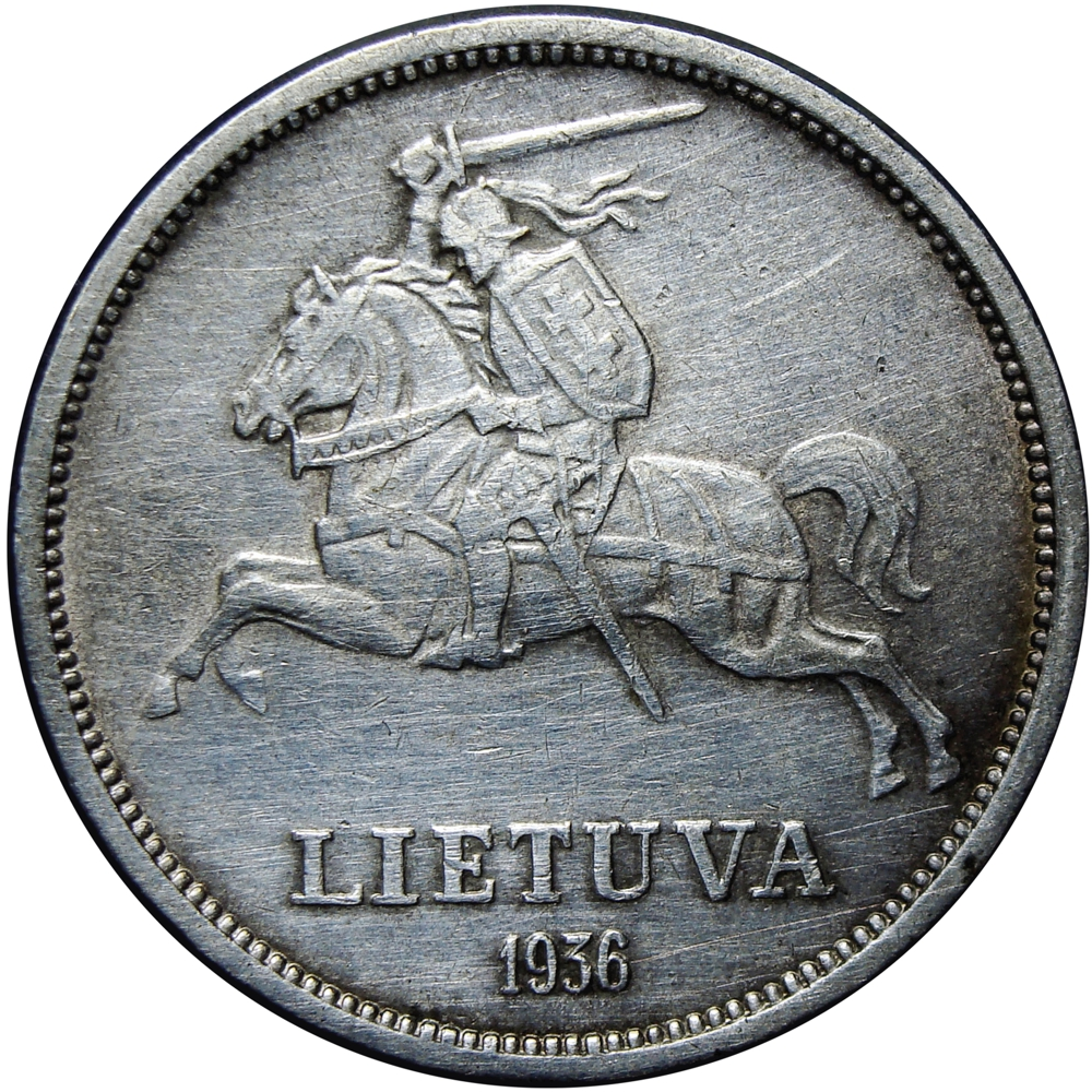 Lituania Moneda de Plata 5 Litai 1936 Jonas Basanavicius  - Numisfila
