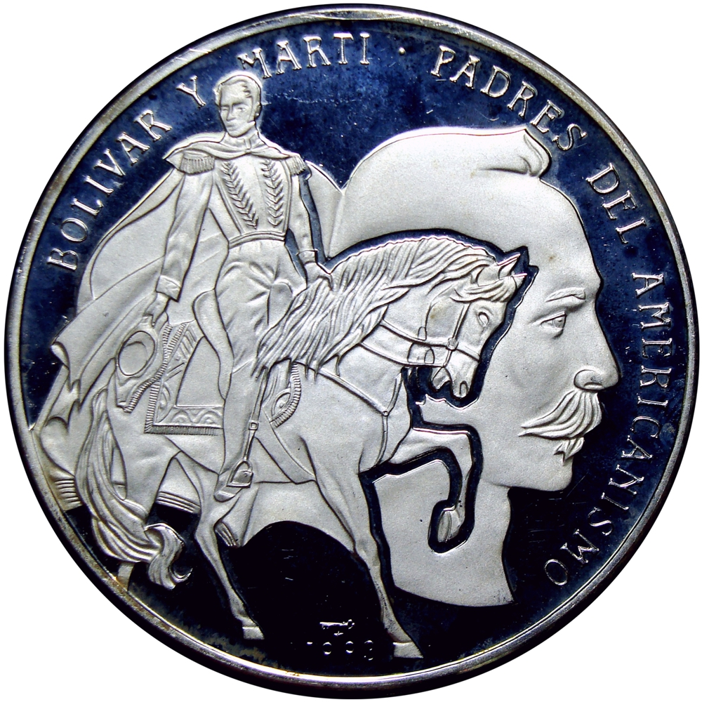 Cuba Moneda de Plata 10 Pesos 1993 Bolívar y Martí - Numisfila