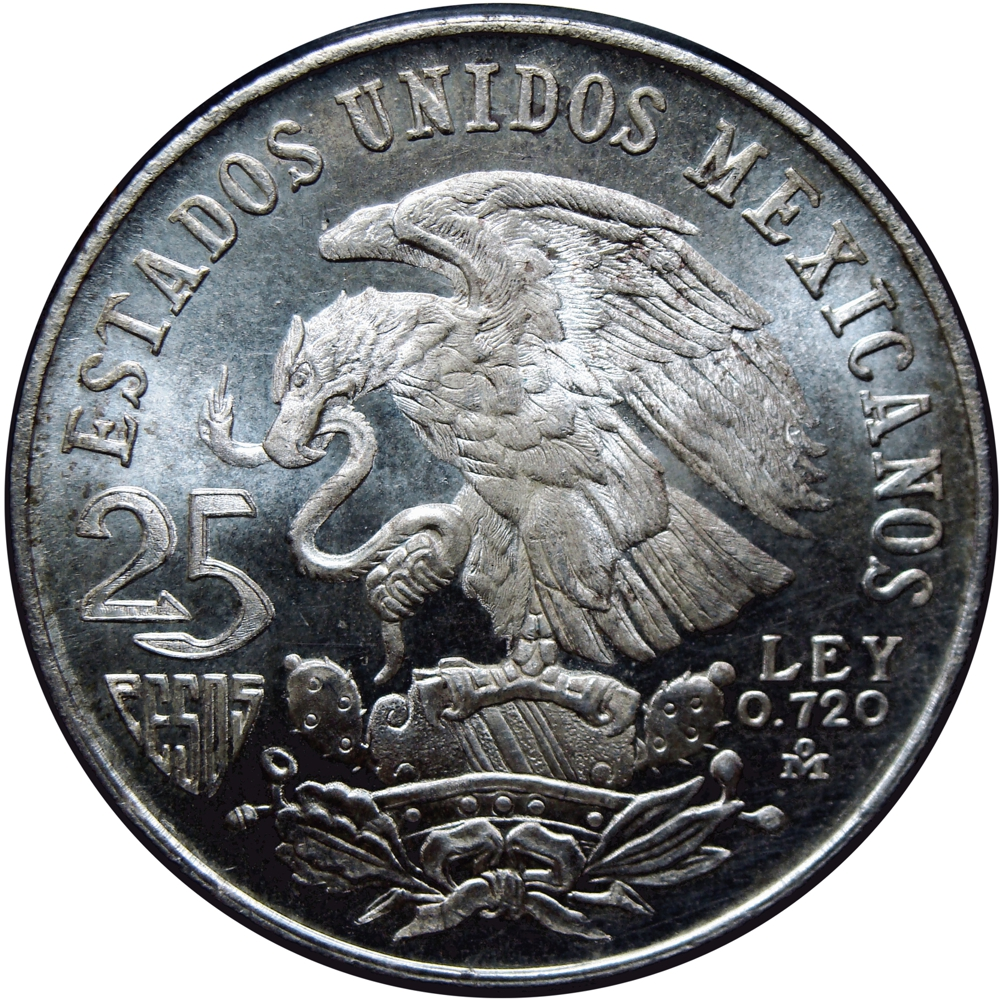 México Moneda de Plata 25 Pesos Juegos Olímpicos 1968  - Numisfila