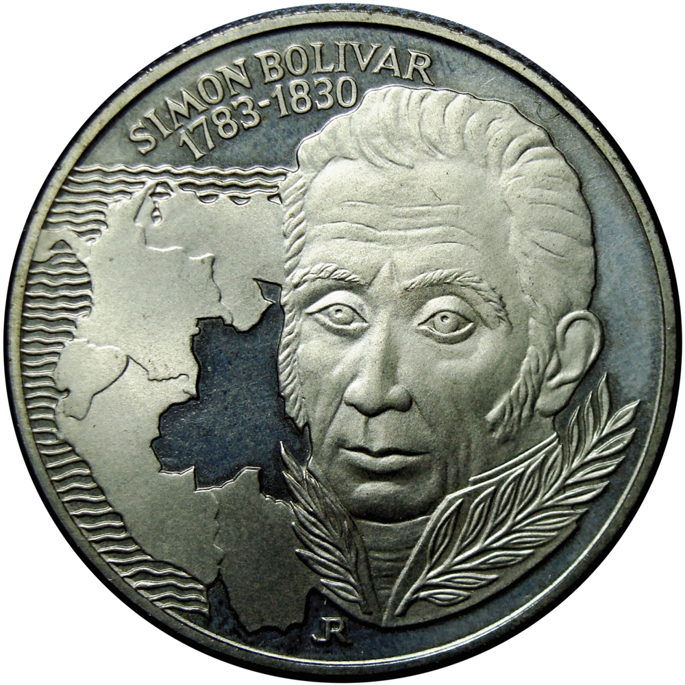 Moneda Hungria 100 Florint 1983 Simón Bolívar 200 Años Nacimiento  - Numisfila