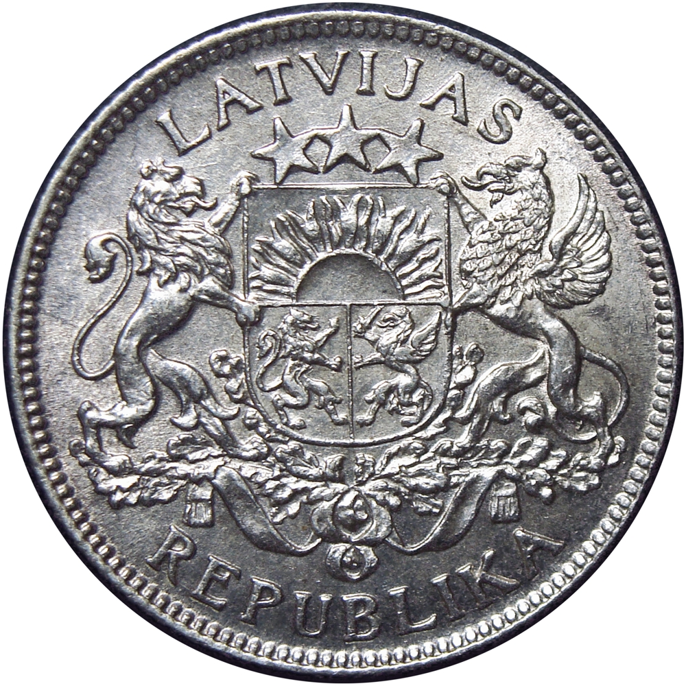 Letonia Moneda de Plata 1 Lats 1924 - Numisfila