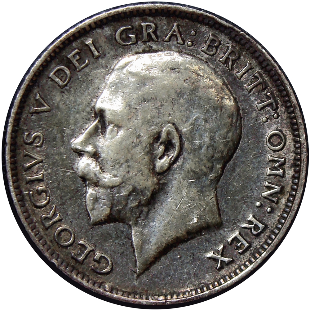 Reino Unido Moneda de Plata Six Pence 1915 George V  - Numisfila
