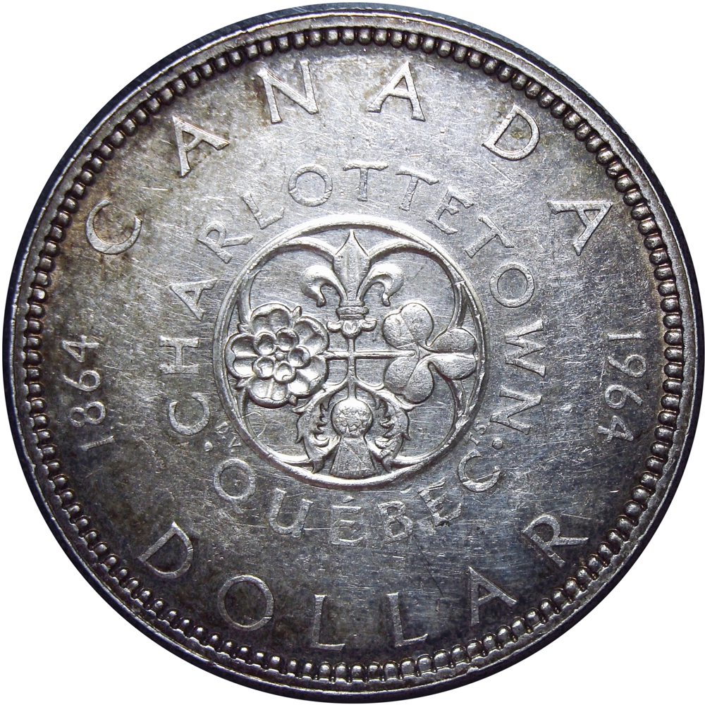 Canadá Moneda de Plata 1 Dollar 1964 Charlottetown y Quebec - Elizabeth II - Numisfila