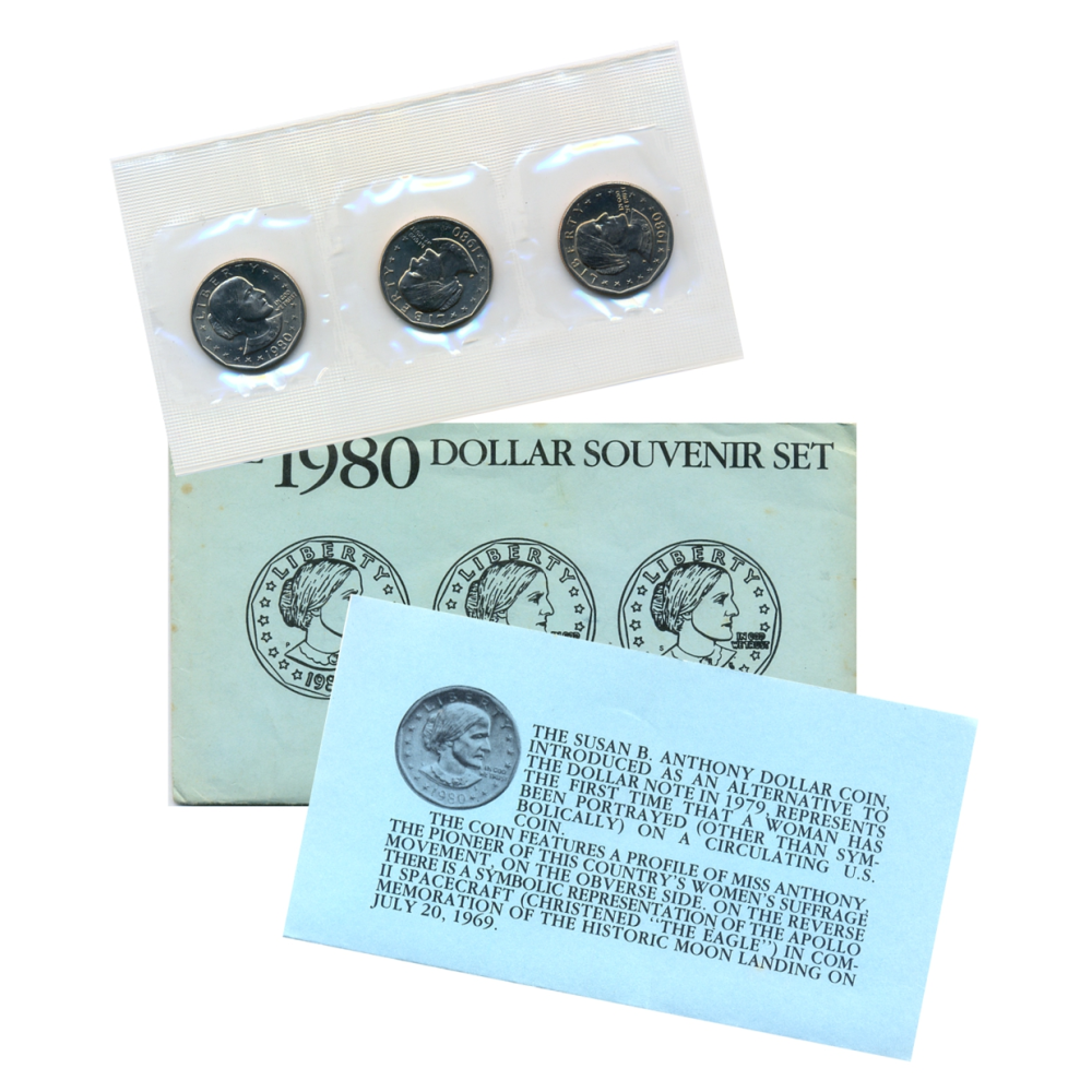 EE.UU. Set Trío Monedas Dollar 1980 Susan Anthony Cecas D, P y S - Numisfila
