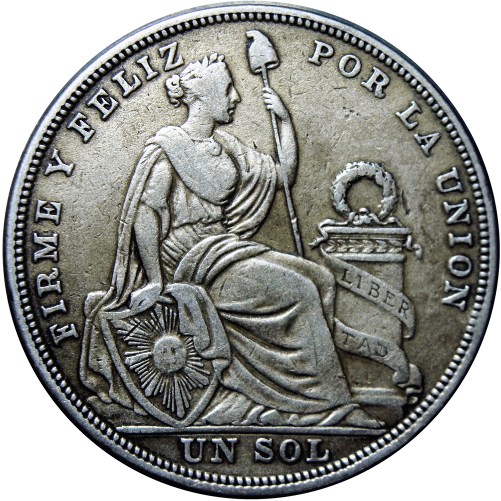 Perú Moneda Plata Un Sol 1924 Libertad - Leyenda Pequeña - Numisfila