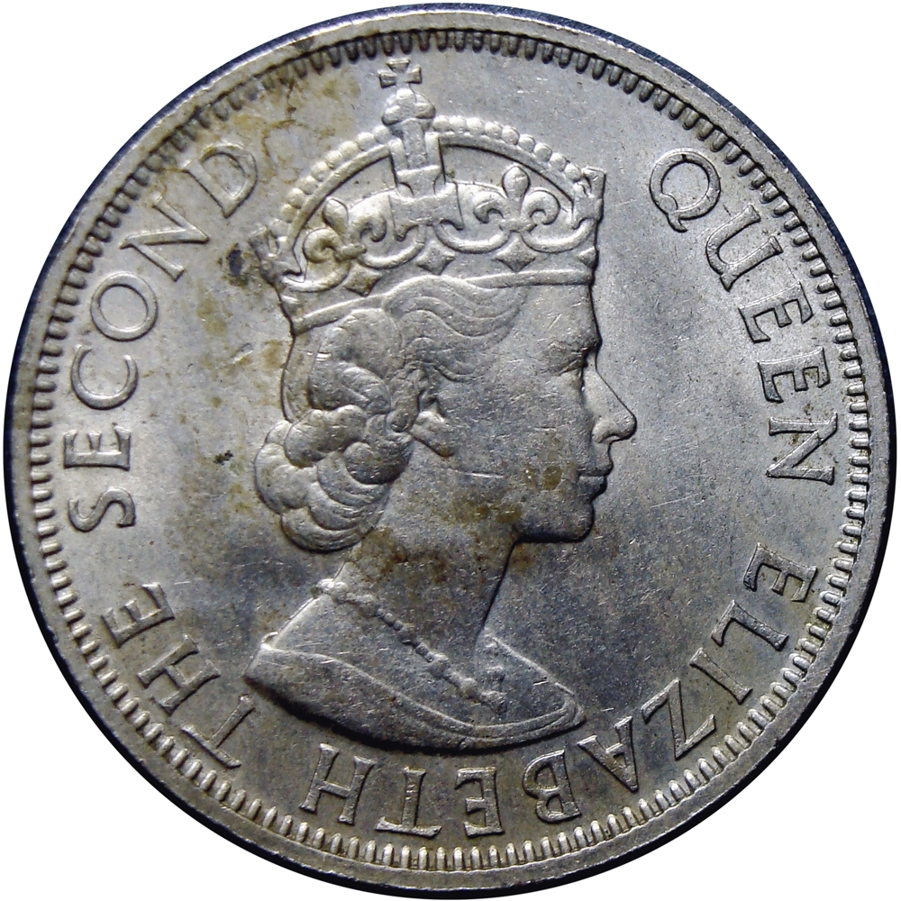 Malasia y Borneo Británico Moneda 50 Cents 1955 Heaton - Isabel II  - Numisfila