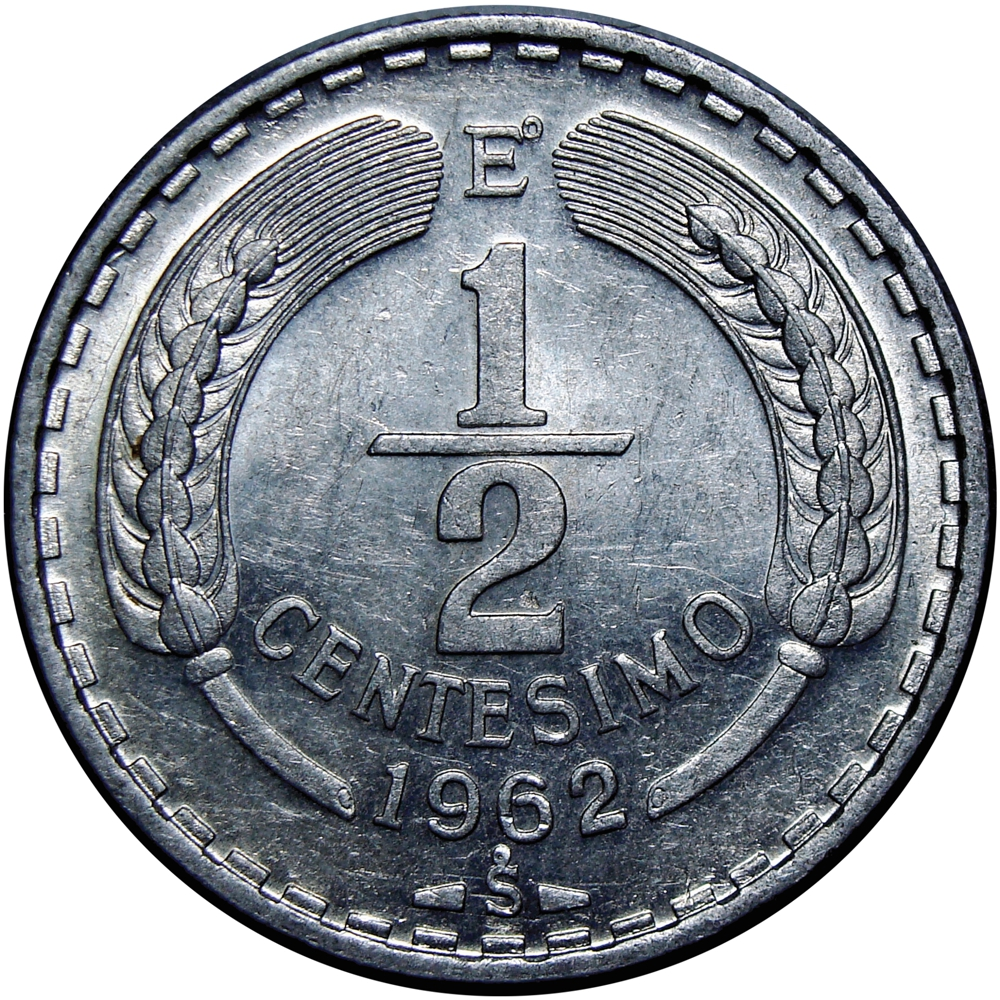 Chile Moneda de Aluminio ½ Centésimo 1962 Cóndor - Numisfila