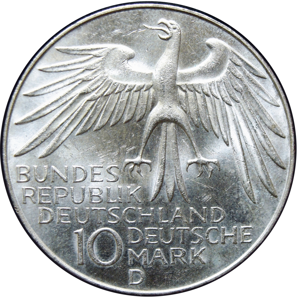 Moneda Alemania 10 Marcos 1972 D Juegos Olímpicos 1972 Múnich  - Numisfila