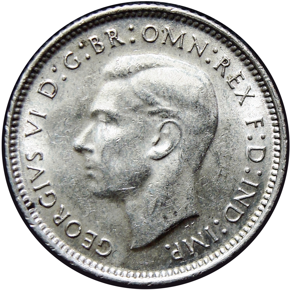 Australia Moneda de Plata 6 Peniques - Sixpence 1945 Jorge VI  - Numisfila