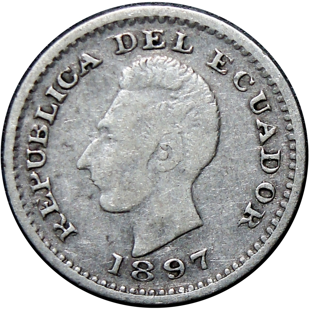 Ecuador Moneda de Plata ½ Décimo de Sucre 1897 Lima  - Numisfila