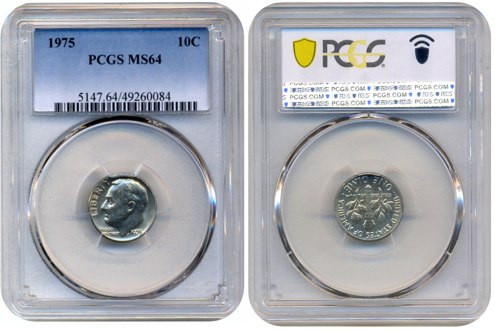 EE.UU. Moneda 10 Cents 1975 S PCGS MS64 "Dime Roosevelt"  - Numisfila
