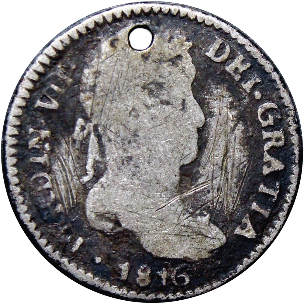 Bolivia Potosí Moneda de Plata 1 Real 1816  PJ  Fernando VII - Numisfila