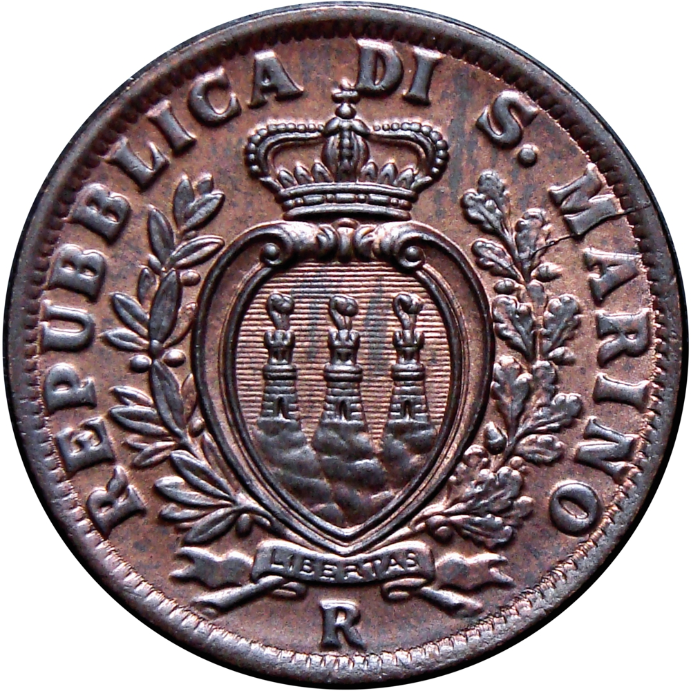 San Marino Moneda de Cobre 5 Centesimi 1936 - Numisfila