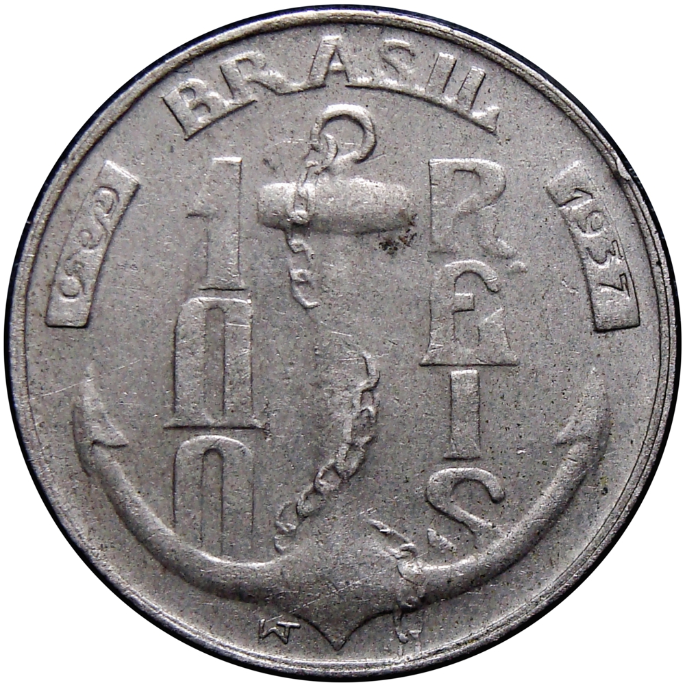 Brasil Moneda 100 Réis 1937 Almirante Tamandaré  - Numisfila
