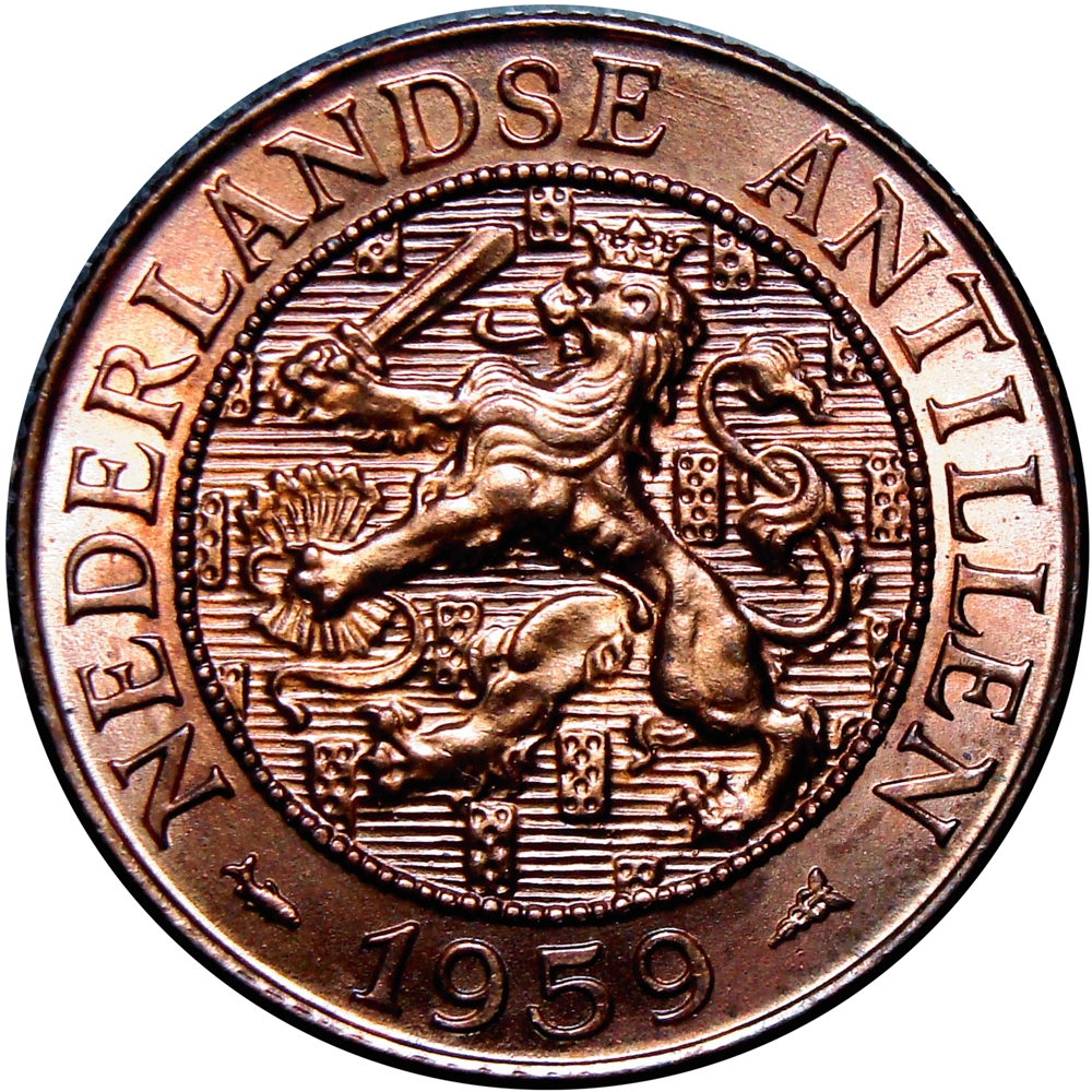 Antillas Holandesas Moneda de Bronce 2 ½ Cents 1959 - Numisfila