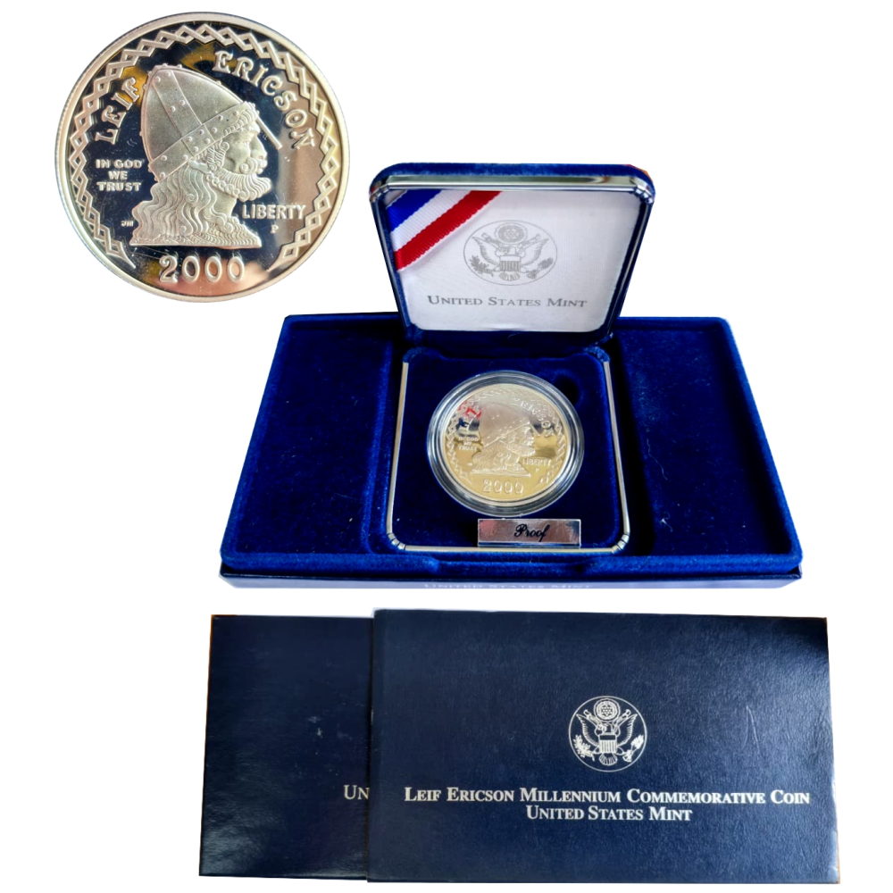 EE.UU. Moneda de Plata Dollar 2000 P Leif Ericson - Numisfila