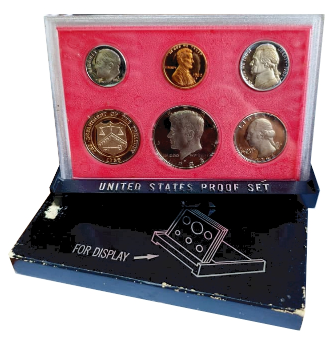 EE.UU. Estuche 5 Monedas 1980 Proof Set One Cent, 5 Cents, One Dime, Quater Dollar y Half Dollar - Numisfila