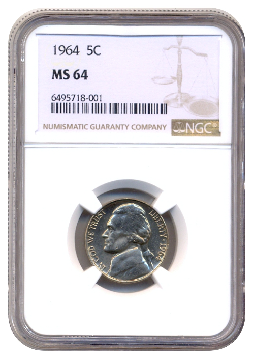 EE.UU. Moneda 5 - Five Cents 1964 Filadelfia NGC MS 64 Jefferson Nickel - Numisfila