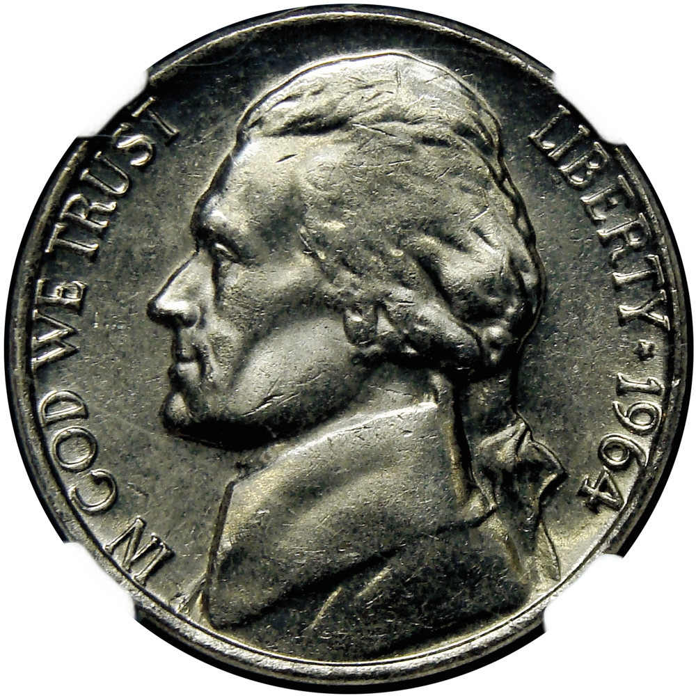 EE.UU. Moneda 5 - Five Cents 1964 Filadelfia NGC MS 64 Jefferson Nickel  - Numisfila