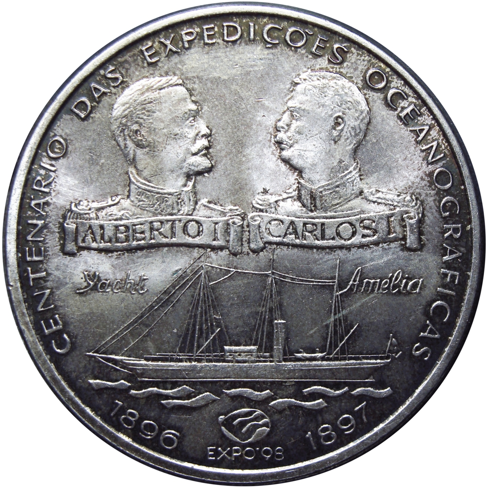 Portugal Moneda de Plata 1000 Escudos 1997 Centenario Expediciones Oceanográficas EXPO´98 - Numisfila