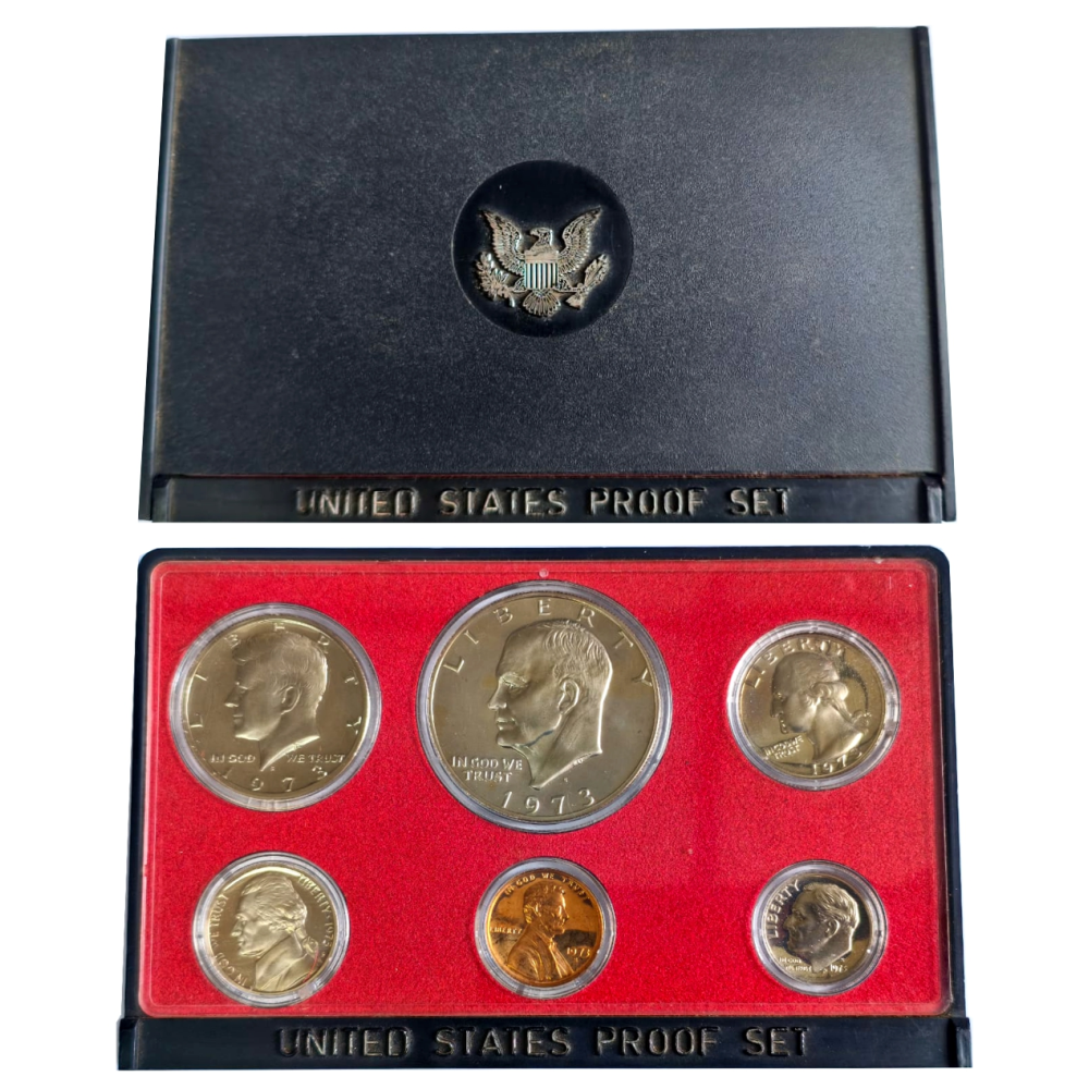 Set EE.UU. 6 Monedas Proof 1973 S Estuche Original - Numisfila