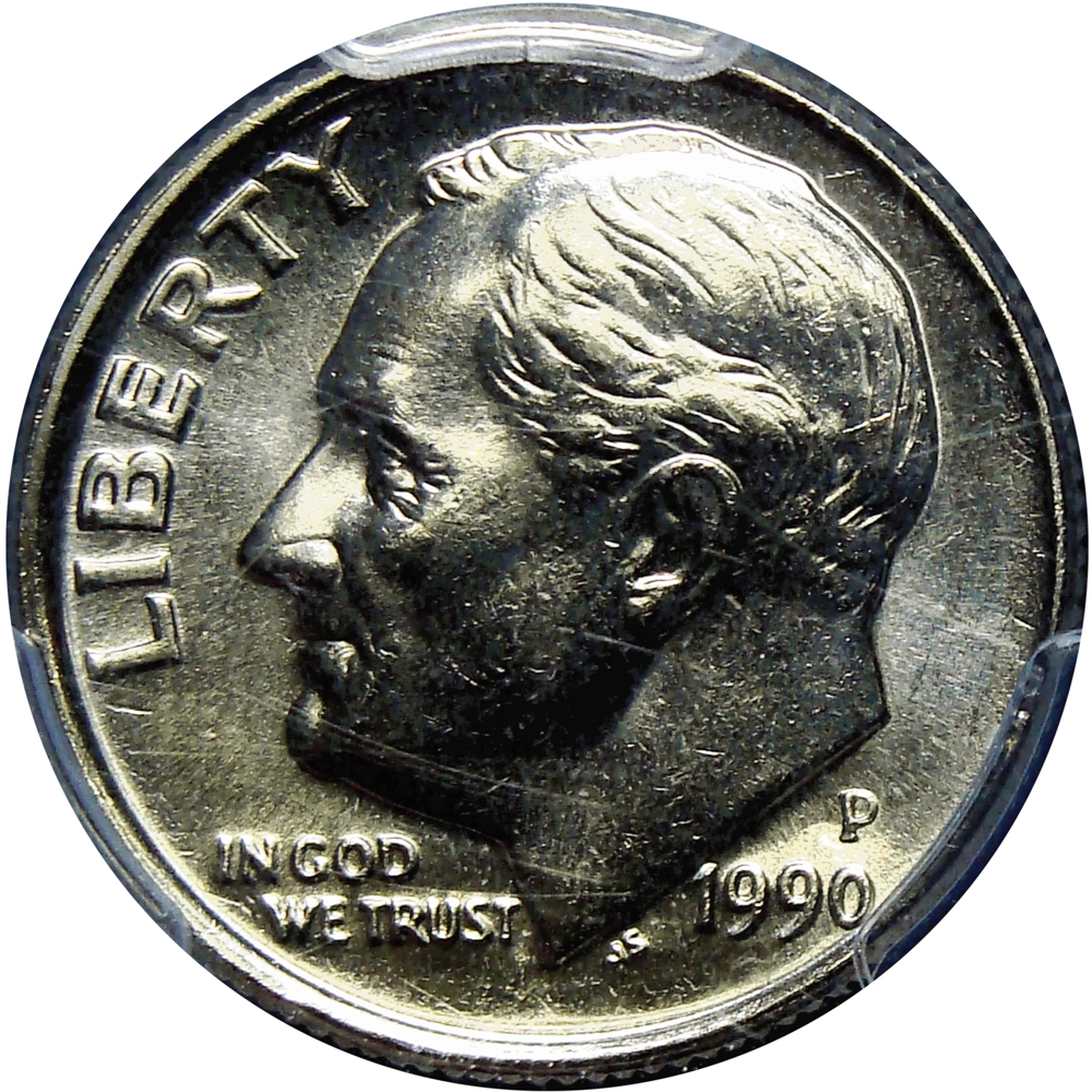 EE.UU. Moneda 10 Cents 1990 P  PCGS MS65 "Roosevelt Dime"  - Numisfila