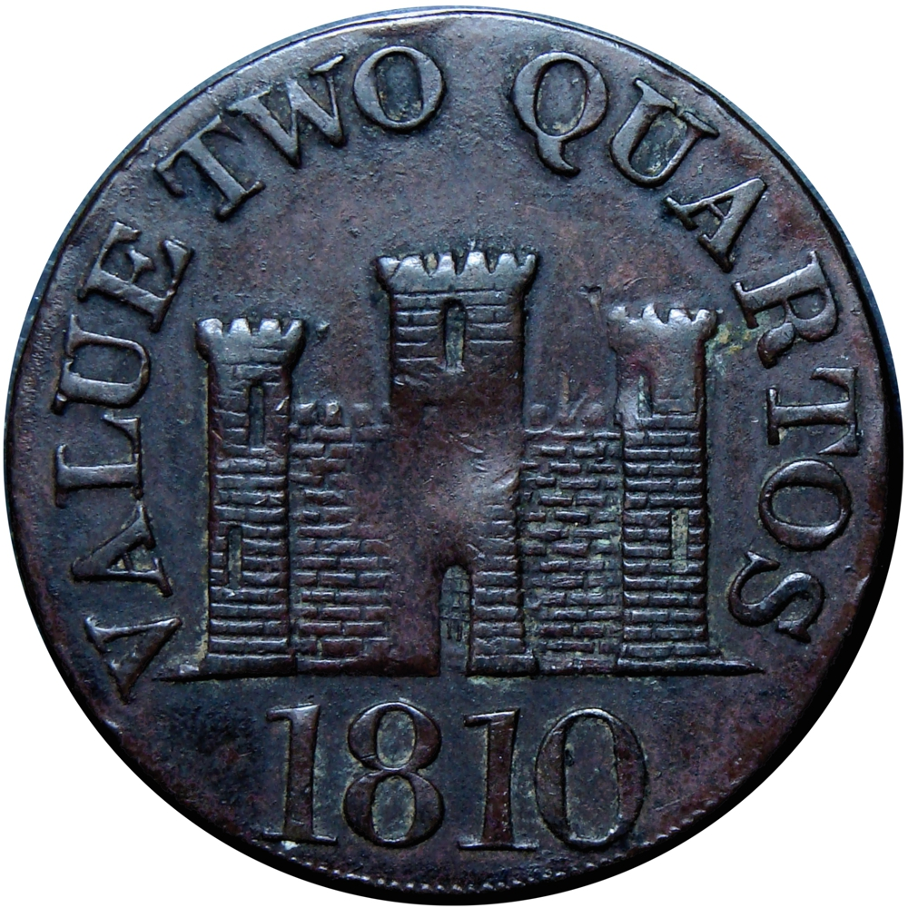 Gibraltar Moneda de Necesidad 2 Quartos 1810  - Numisfila