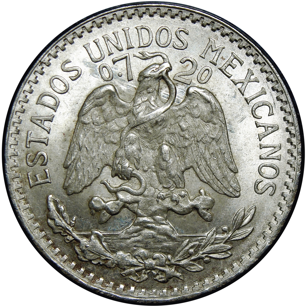México Moneda de Plata 50 Centavos 1945 Águila Real  - Numisfila