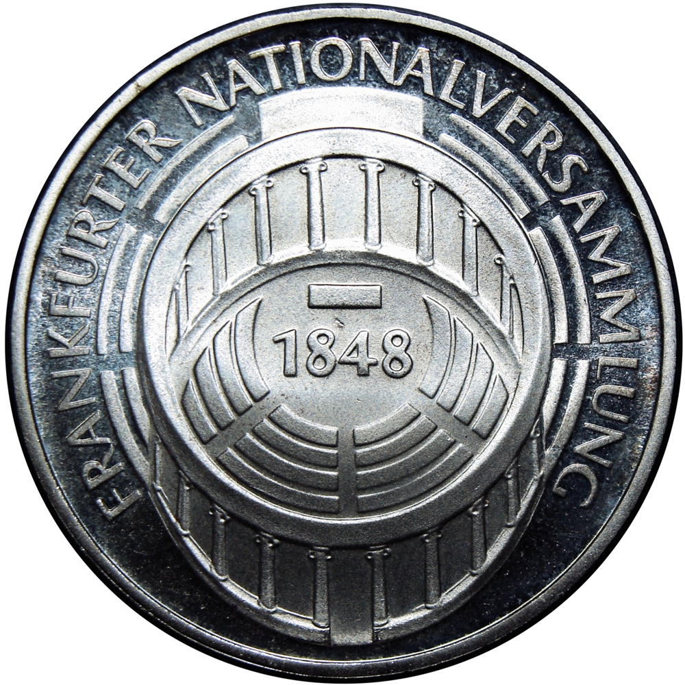 Alemania Moneda de Plata 5 Deutsche Mark 1973 Aniversario 125 Asamblea Nacional de Fráncfort  - Numisfila