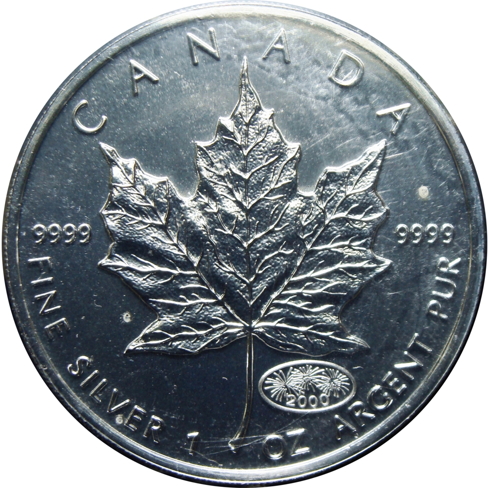Canadá Moneda de Plata 5 Dollars 1999 Milenio 2000  - Numisfila