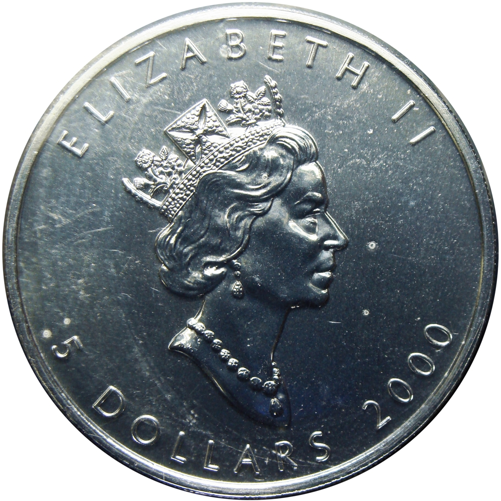 Canadá Moneda de Plata 5 Dollars 1999 Milenio 2000   - Numisfila