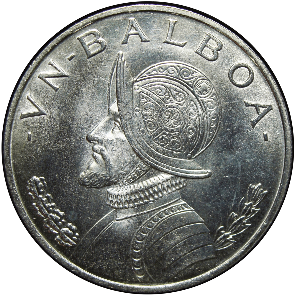 Panamá Moneda de Plata 1 Balboa 1966 Vasco Nuñez - Numisfila
