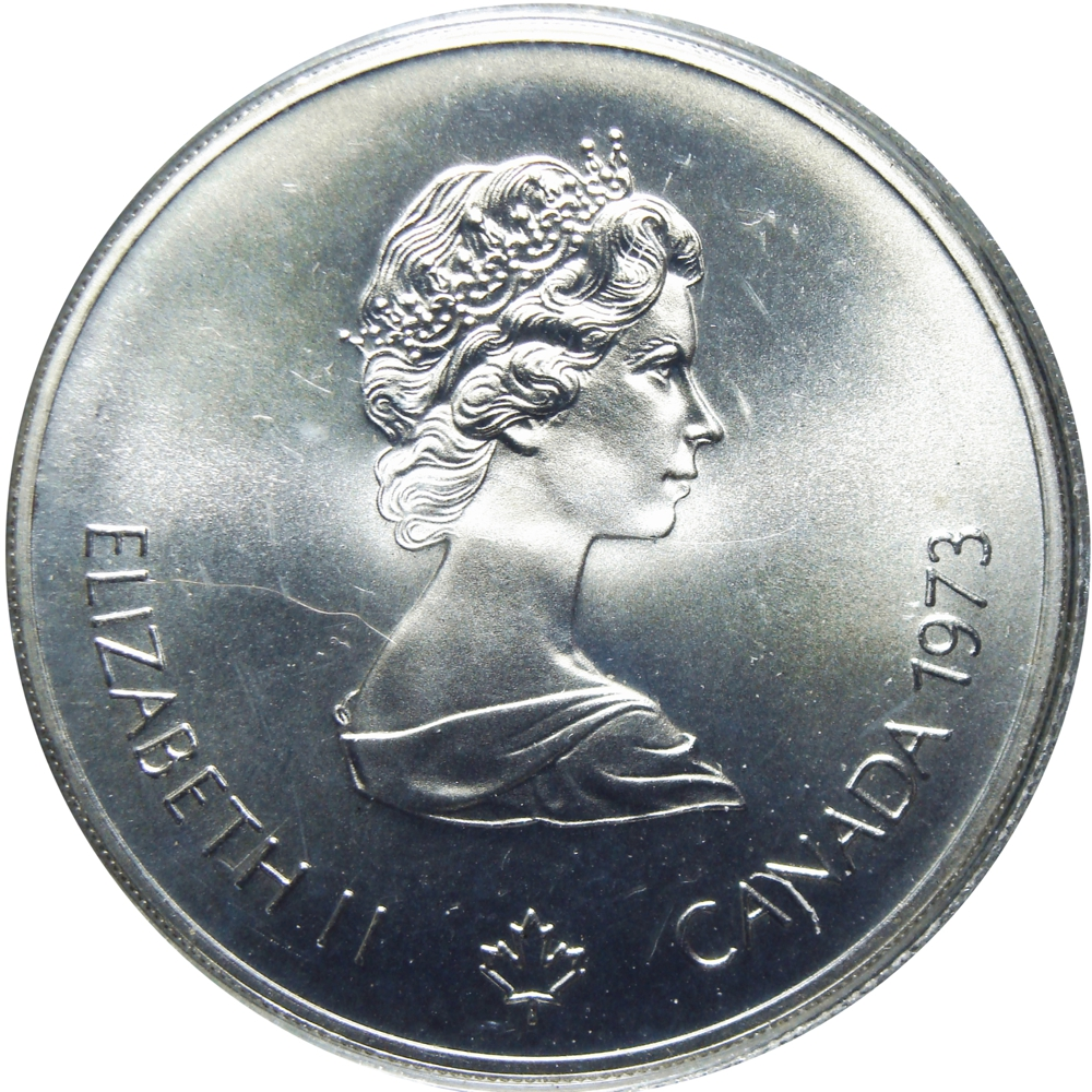 Canadá Moneda de Plata 5 Dollars 1973 - Veleros Juegos Olímpicos Montreal 1976  - Numisfila