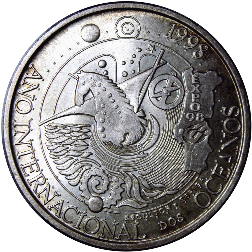 Portugal Moneda de Plata 1000 Escudos 1998 Año Internacional de Los Océanos - Numisfila