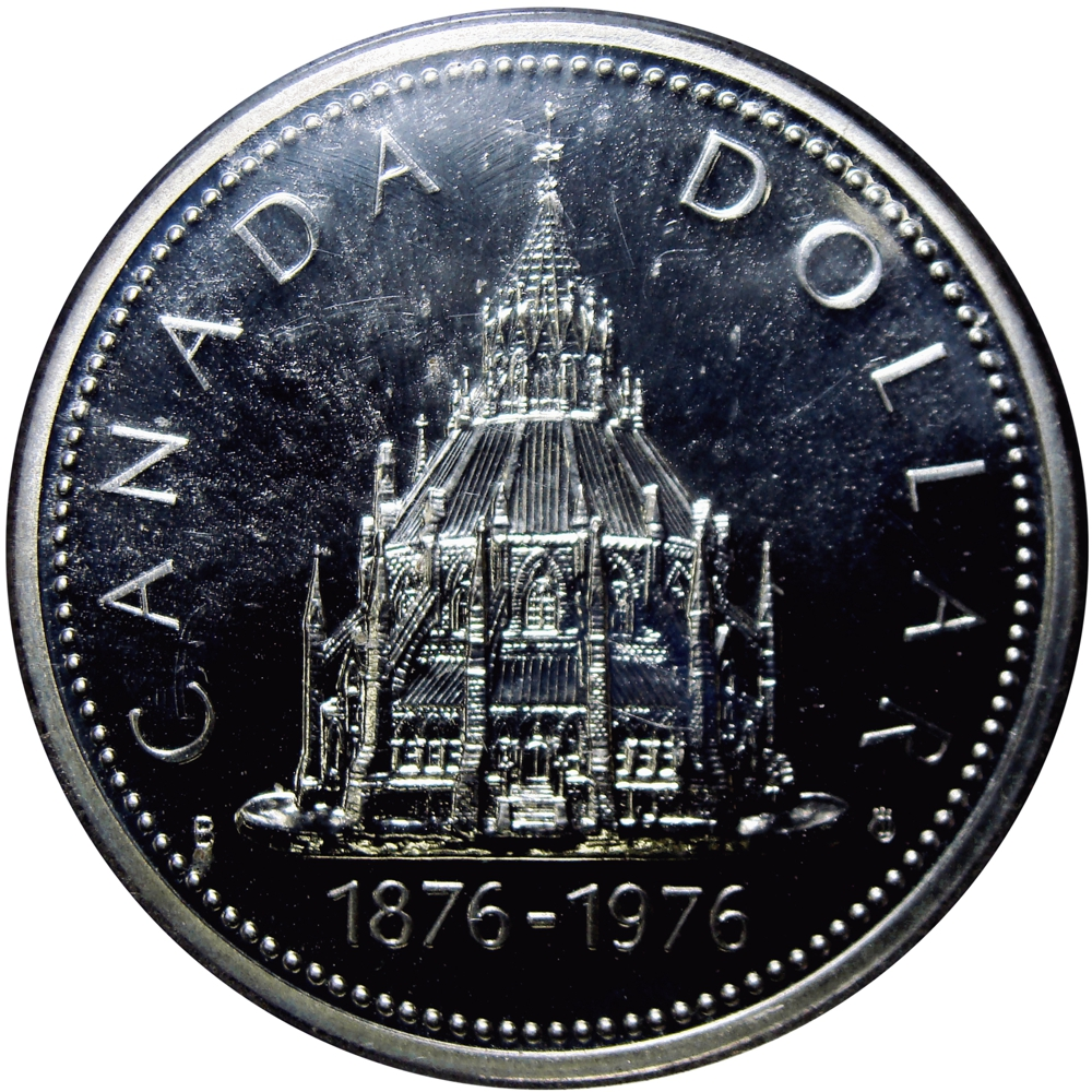 Canadá Moneda Dollar 1976 Biblioteca del Parlamento - Numisfila