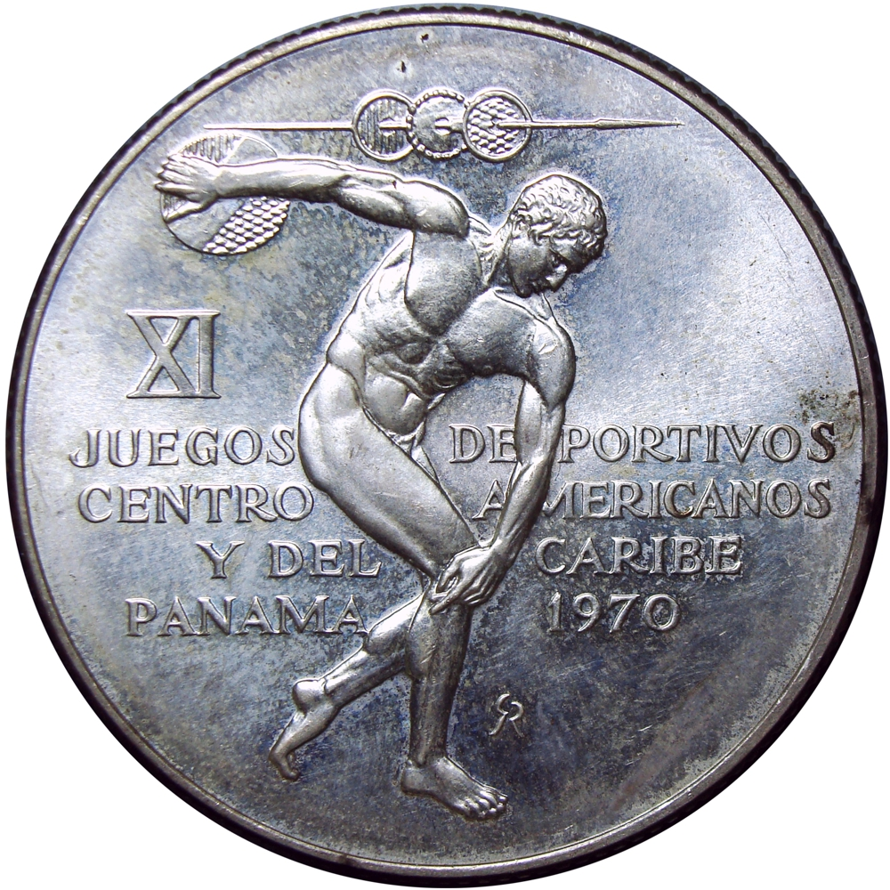 Panamá Moneda de Plata 5 Balboas 1970 - Juegos Centroamericanos y del Caribe - Numisfila