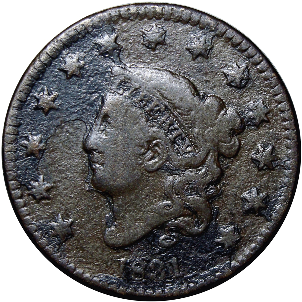 EE. UU. Moneda de Cobre One Cent 1831 Liberty Head - Numisfila