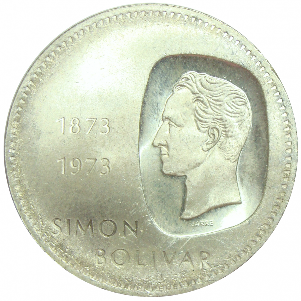 Moneda 10 Bolívares 1973 Doblón Canto al Derecho  - Numisfila