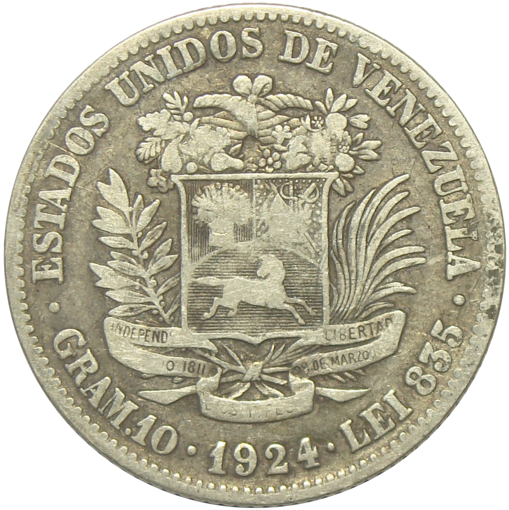 Moneda 2 Bolívares 1924 - Numisfila