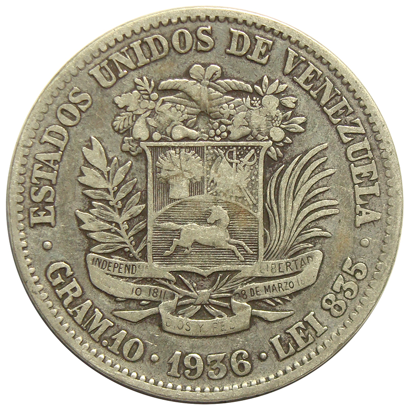 Moneda 2 Bolívares 1936  - Numisfila