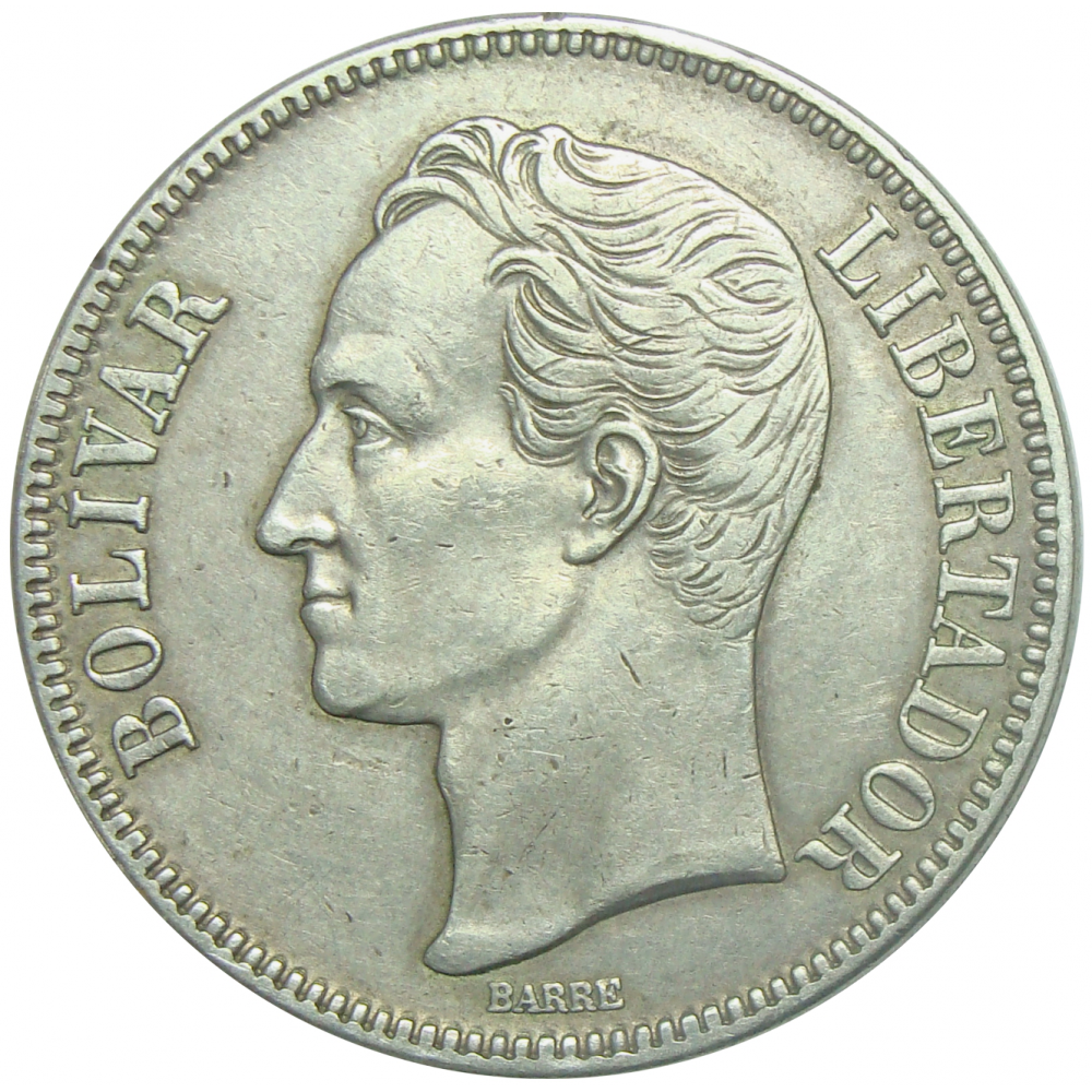 Moneda 5 Bolívares Fuerte 1926 Fecha Ancha  - Numisfila