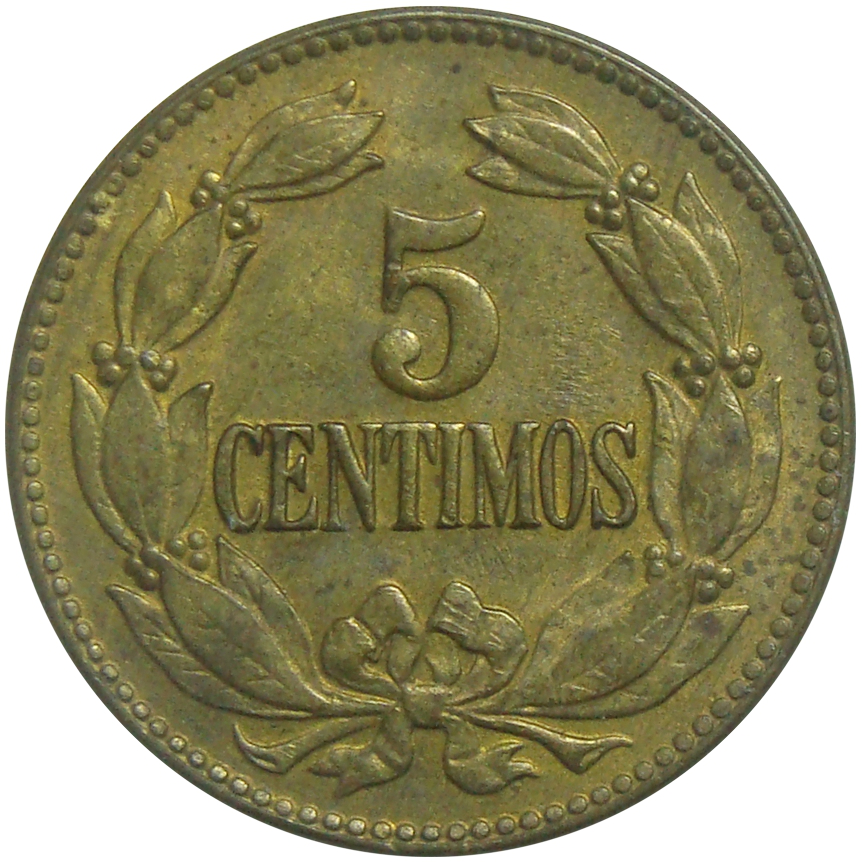 Excelente Moneda 5 Céntimos 1944 - Puya Amarilla   - Numisfila
