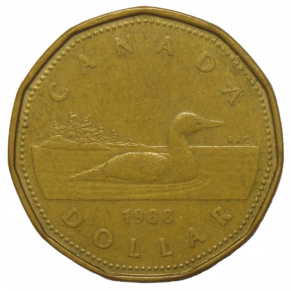 Moneda Canadá 1 Dolar 1987-89  Somorgujo  - Numisfila