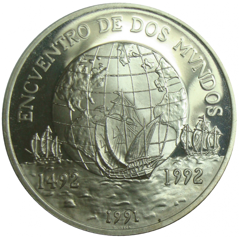 Moneda Chile 10.000 Pesos 1991 Encuentro Dos Mundos - Numisfila