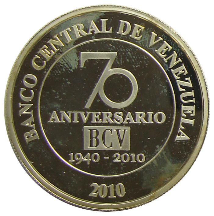Moneda 70 Aniv Banco Central 50 Bolívares 2010 - Numisfila