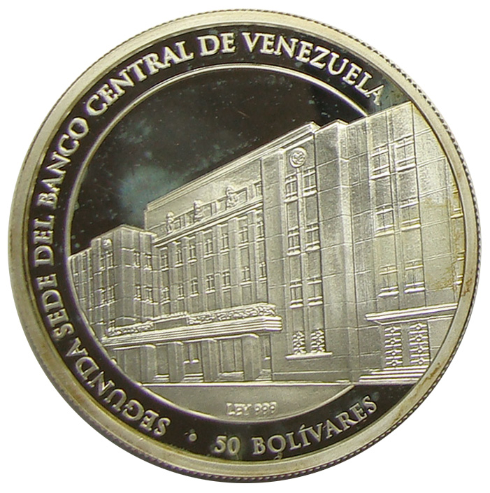Moneda 70 Aniv Banco Central 50 Bolívares 2010  - Numisfila
