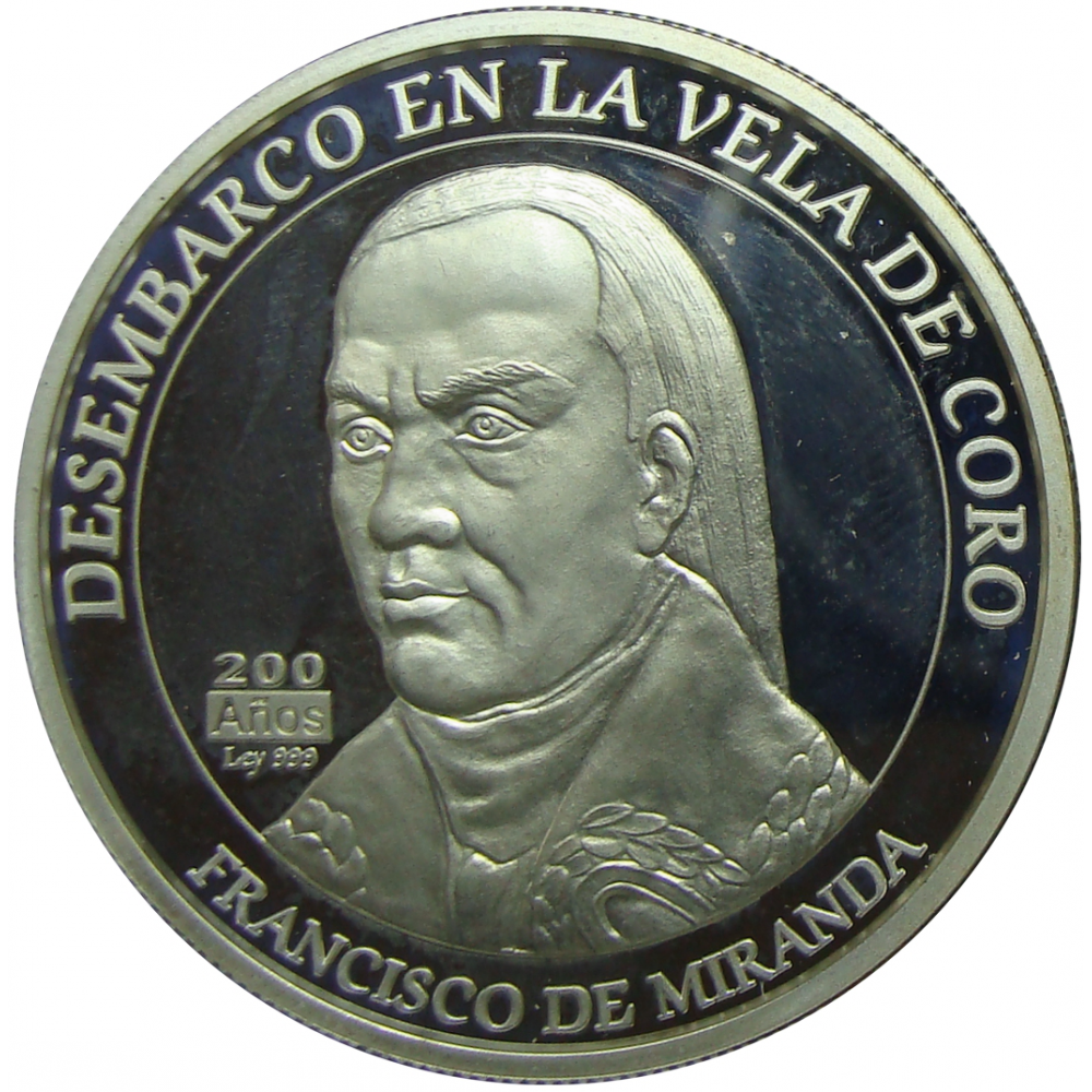 Moneda Desembarco Vela de Coro 200 Bolívares 2010 Miranda
